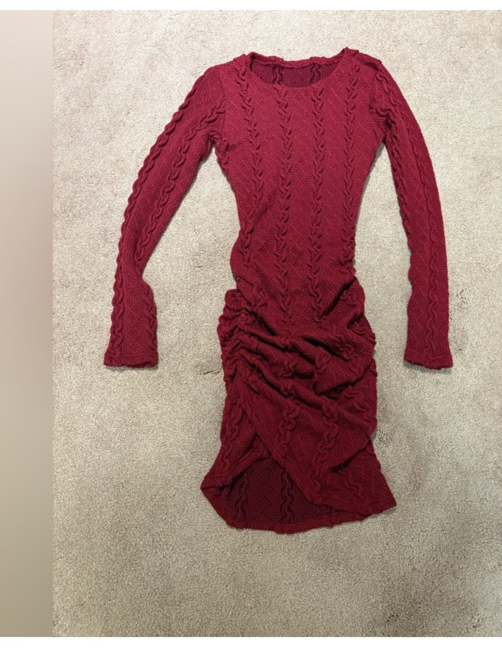 3 for $14 Elegant Red Cable Knit Long Sleeve Dress size large